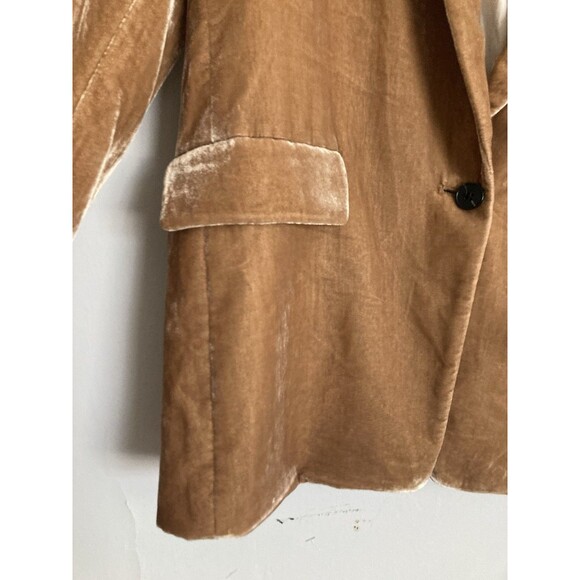 Banana Republic Slouchy Velvet Blazer Jacket 10 Gold Burnished Marshmallow - Picture 4 of 9